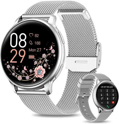 Smartwatch Dames met Hartslagmeter en Belfunctie — Fitness Tracker Bluetooth Stappenteller Slaapmonitoring Bloedzuurstofmeting