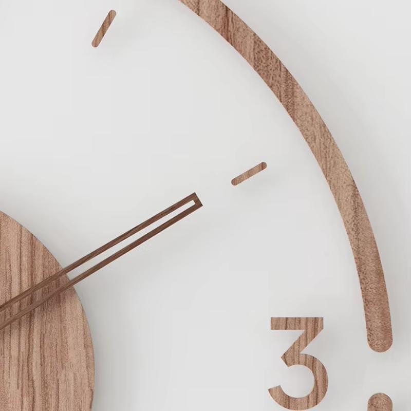 Houten Wandklok 30-35cm Massief Hout Stille Uurwerk Woonkamer Slaapkamer Kantoor Scandinavisch Design