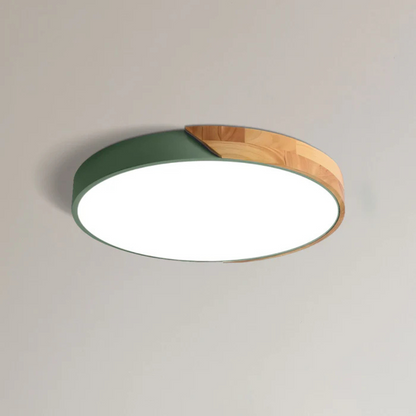 Plafondlamp Rond Hout Scandinavisch LED Warm Licht Acryl Natuurlijk Design