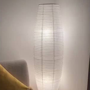 Vloerlamp Rijstpapier Zuil 2xE14 137cm Woonkamer Slaapkamer Scandinavisch Staande Lamp Wit Papieren Kap Sfeerverlichting