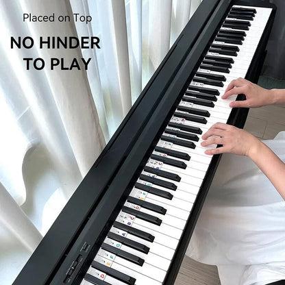 Verwijderbare Piano Toetslabels — Siliconen Nootlabels voor 88 Toetsen — Leerhulp voor Beginners