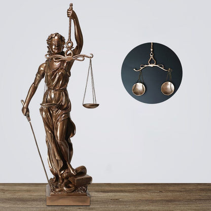 Beeld Godin van Justitia Hars Decoratief Sculptuur Advocaat Kantoor 30cm