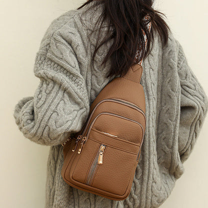 Casuele Schouder tas met Ritsluiting