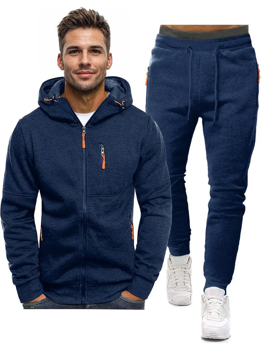 Heren Trainingspak 2-Delig - Sportieve Joggingbroek met Lange Mouwen - StudioMarella