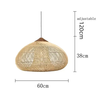 Elegant Handmade Rattan Japandi Pendant Light