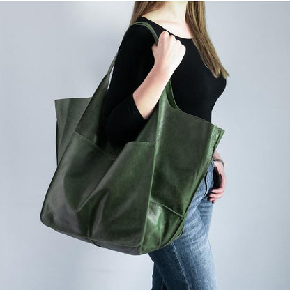 Dames Schoudertas Groot Faux Leer Vintage Look