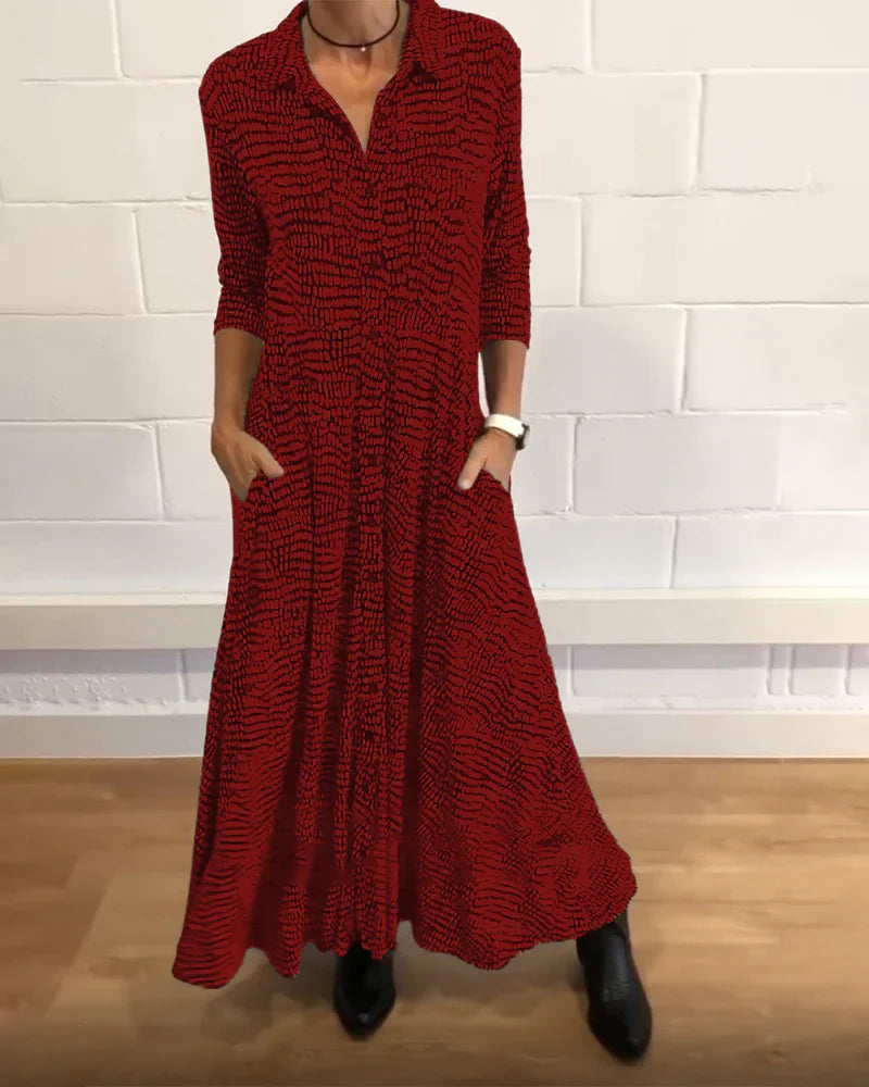Vintage Jurk voor Vrouw Elegante Klassieke Stijl