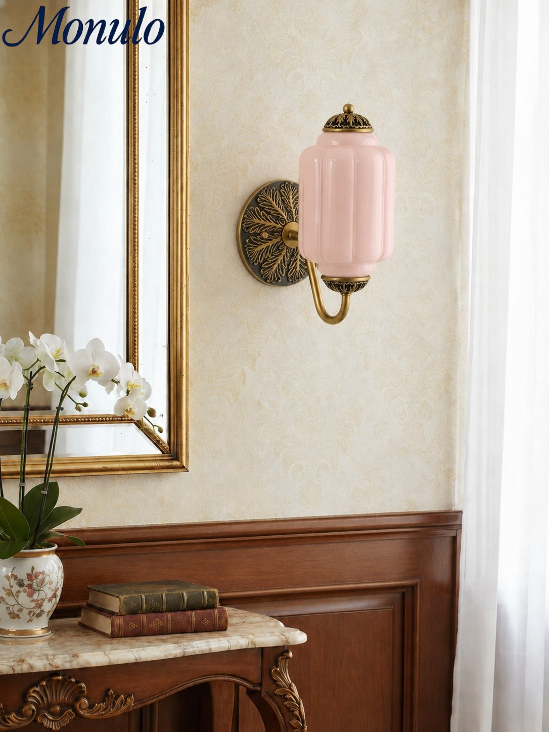 Melkglazen Wandlamp Eloise voor Hal en Slaapkamer | Vintage Wandverlichting met Melkwit Glas