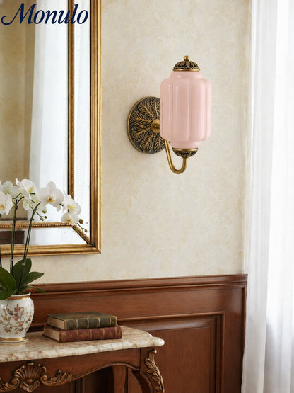 Melkglazen Wandlamp Eloise voor Hal en Slaapkamer | Vintage Wandverlichting met Melkwit Glas