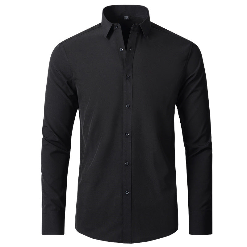 Herenshirt Lange Mouwen Slim Fit Stretch Met Stropdas