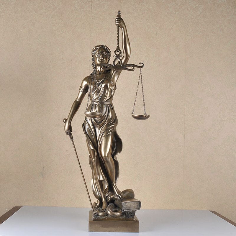 Beeld Godin van Justitia Hars Decoratief Sculptuur Advocaat Kantoor 30cm