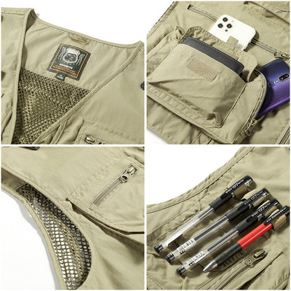 Gilet Cargo Heren met Taschen en Ritsen