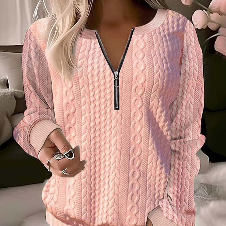 Vrouwentrui Gebreid Casual Met Halve Rits