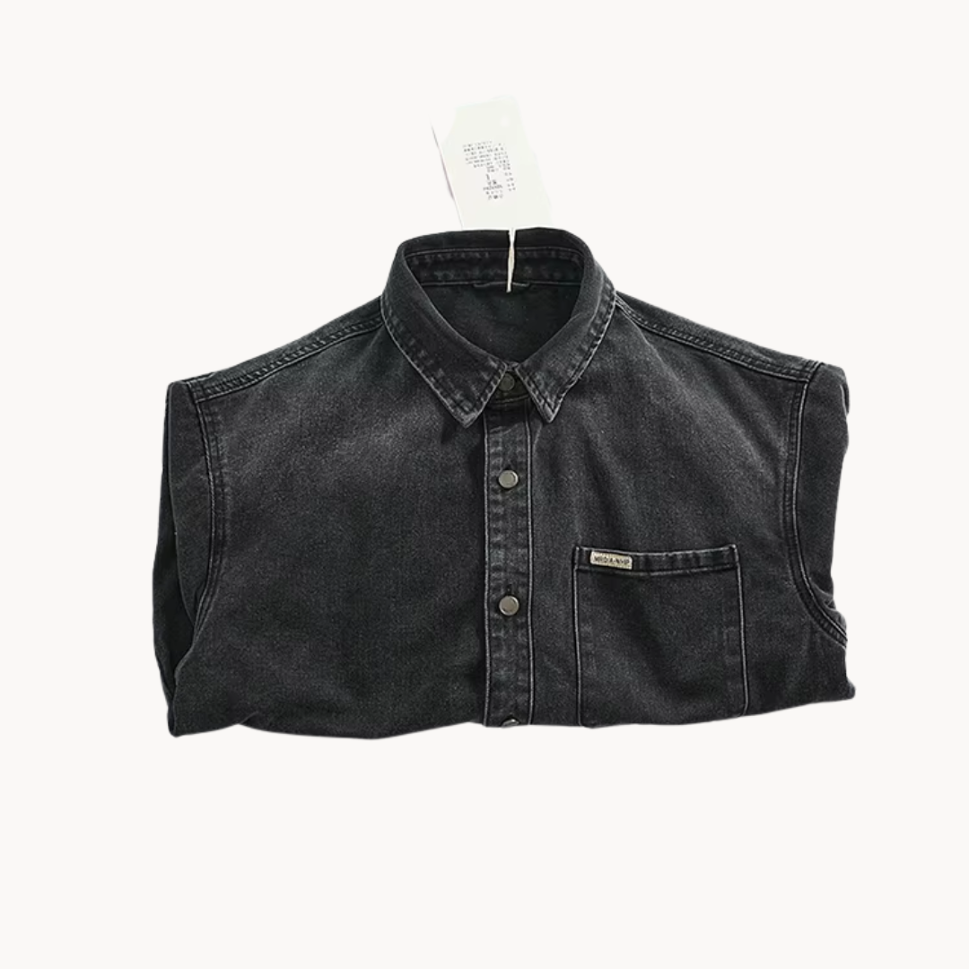 Denim Overhemd Western Stijl voor Mannen