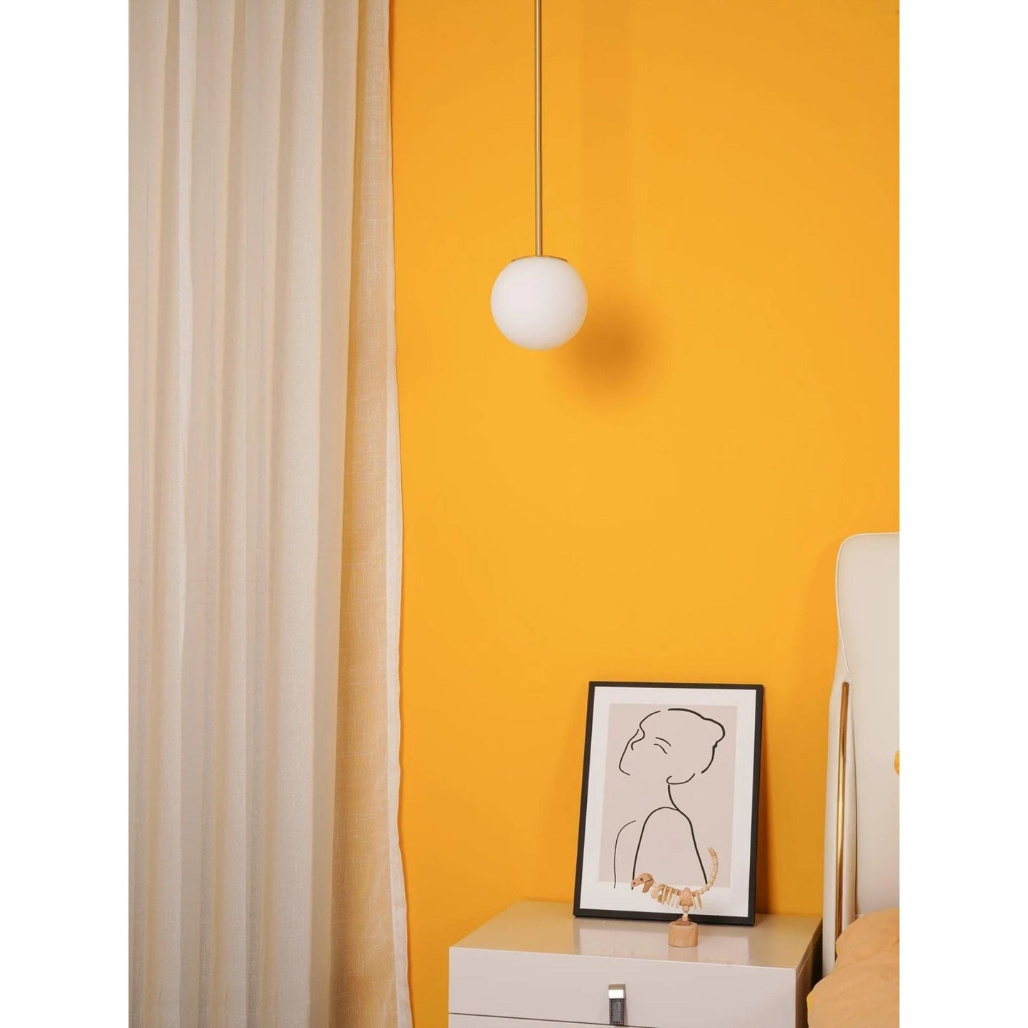 Hanglamp Messing Melkglas Plafond Minimalistisch Modern Scandinavisch Hal Eettafel Nachtkastje