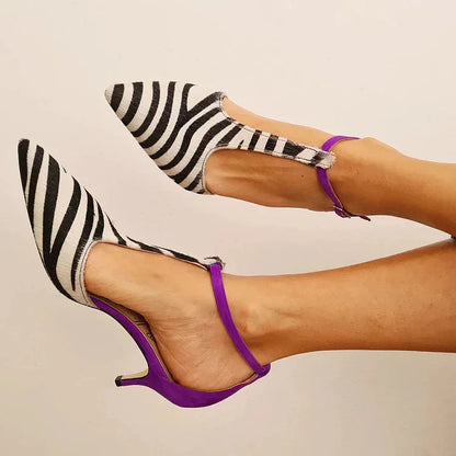 Dames Slingback Pumps Zebraprint Elegant