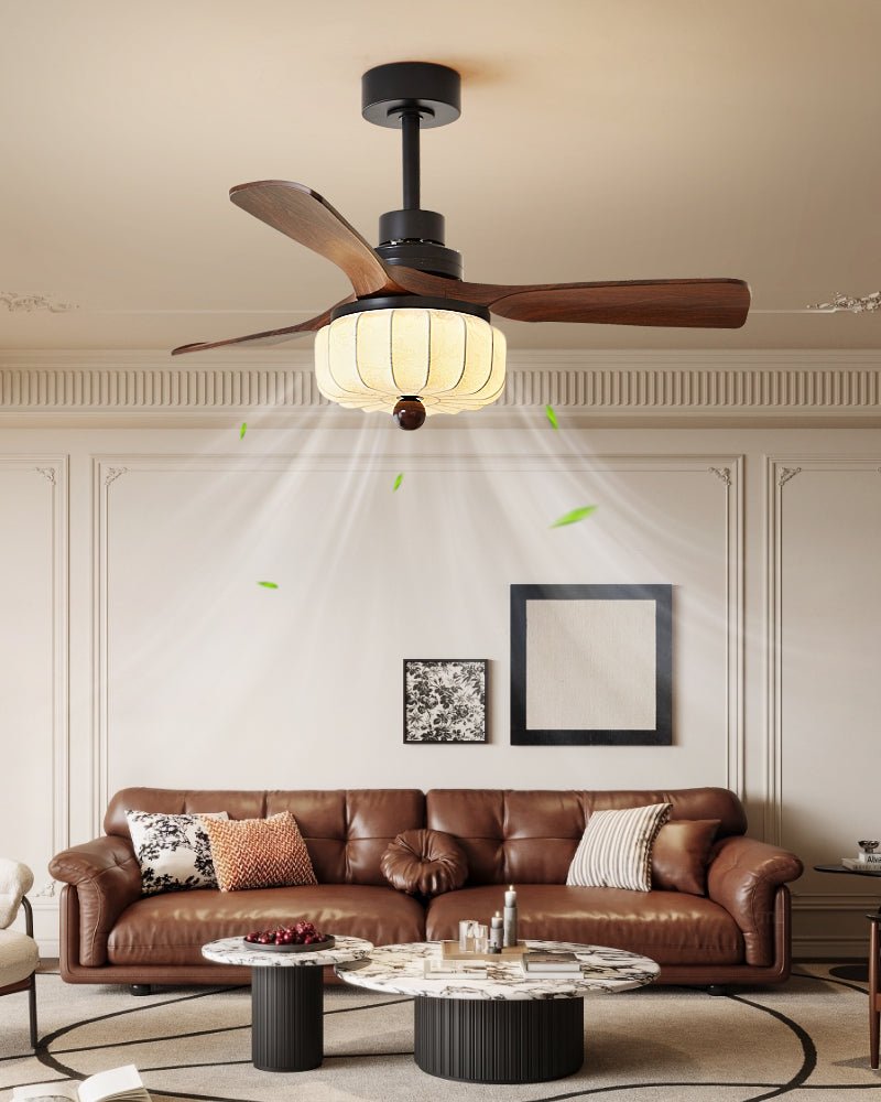 Vintage Plafondventilator met Verlichting en Afstandsbediening – Modern Design met 6 Snelheden