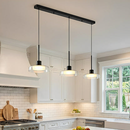 Hanglamp LED Glas Aluminium Zwart Rond Keuken Woonkamer Slaapkamer Dimbaar Pendellamp Eettafel Hal