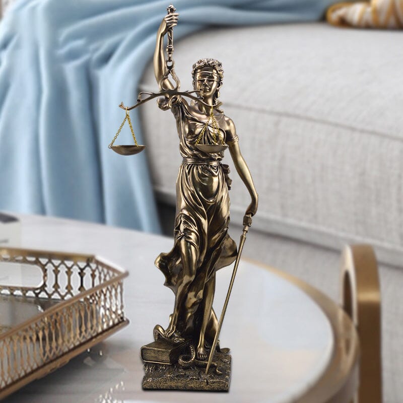 Beeld Godin van Justitia Hars Decoratief Sculptuur Advocaat Kantoor 30cm