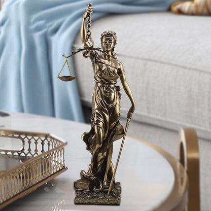 Beeld Godin van Justitia Hars Decoratief Sculptuur Advocaat Kantoor 30cm