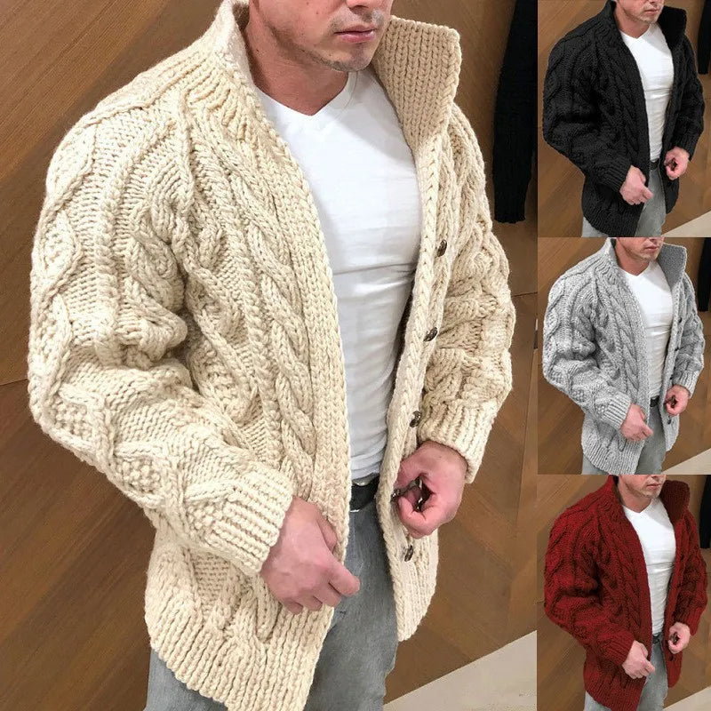 Heren Cardigan Kabelbrei Warm en Comfortabel