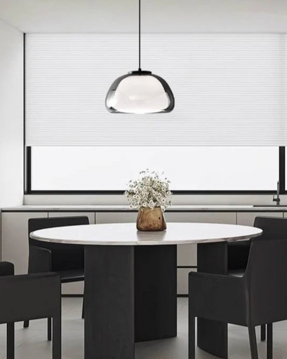 Luxe Glazen Hanglamp Met Mat En Transparant Glas In Minimalistisch Japandi Design