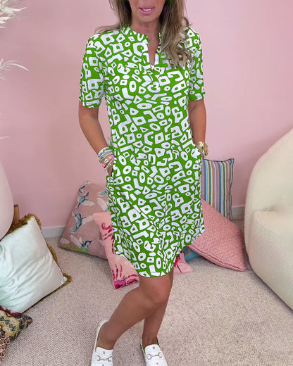 V-Hals Jurk Dames Elegante Luchtige Zomerjurk