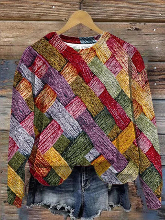 Vrouw Sweatshirt Kleurrijk Casual Katoen - StudioMarella