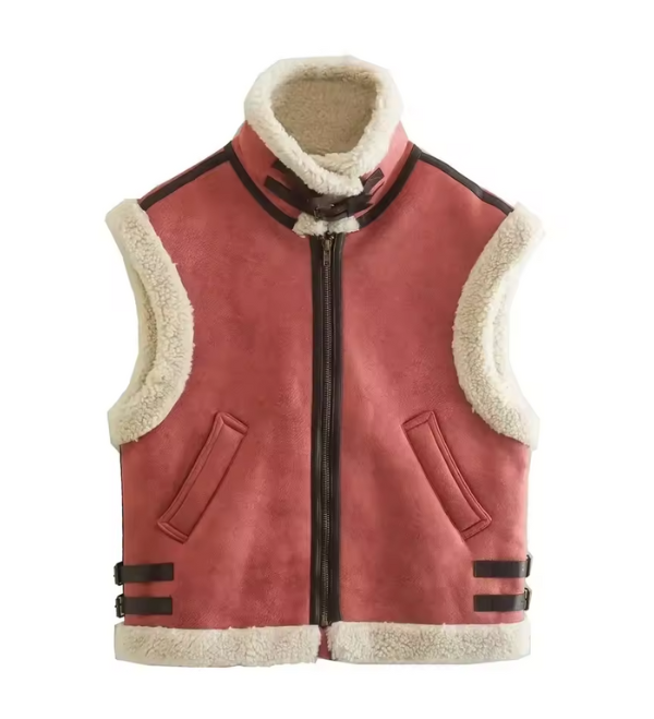 Vest met Teddy Faux Fur Voering Warm en Stijlvol
