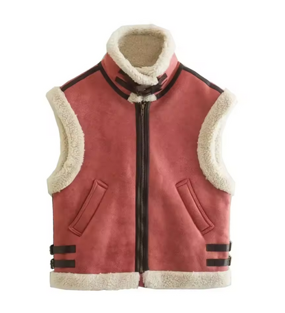 Vest met Teddy Faux Fur Voering Warm en Stijlvol