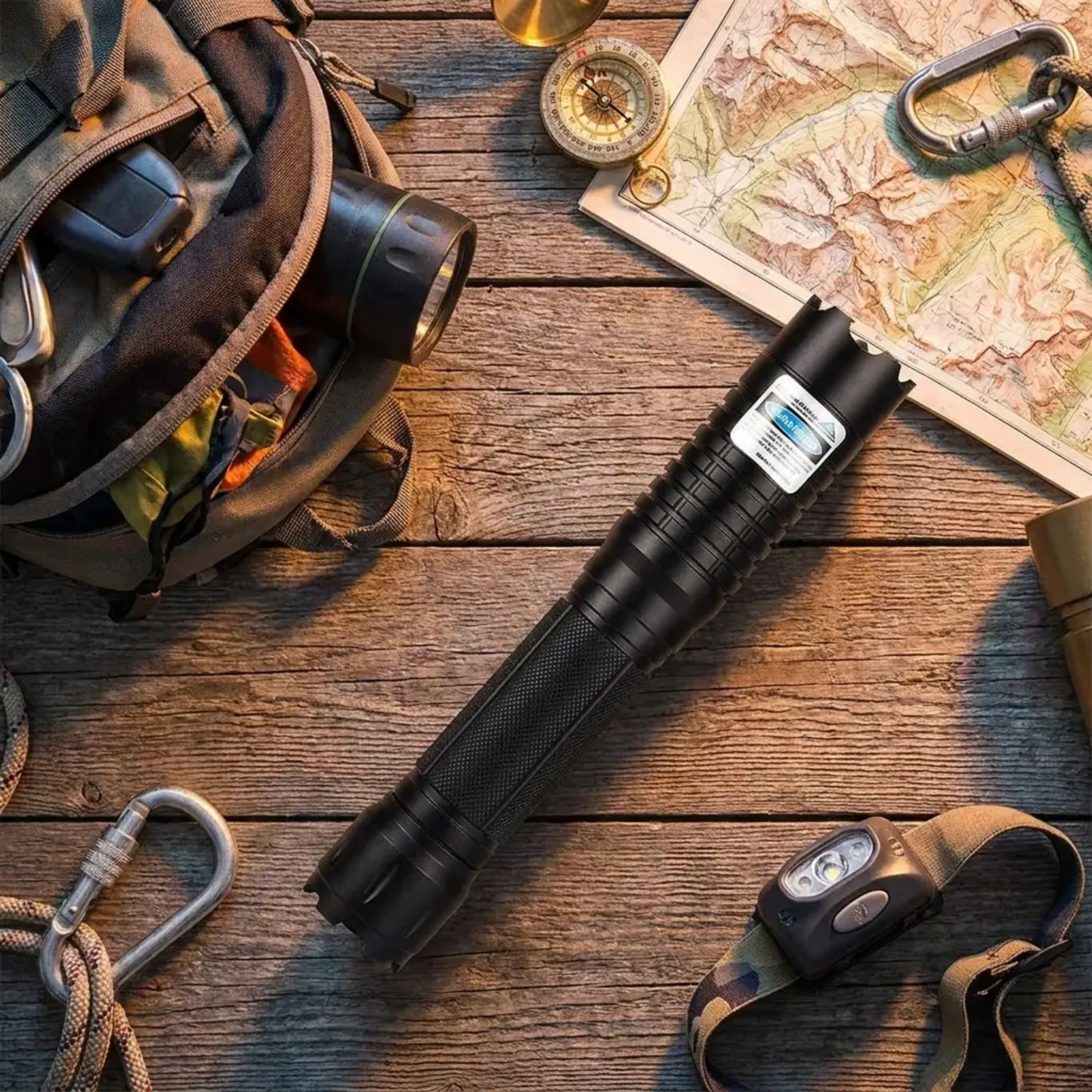 Tactische Laserzoeker 450nm Hoge Intensiteit Verstelbare Focus Aluminium Behuizing 5000m+ Bereik Outdoor Survival Zaklamp Vuurstarter Blauw Laser Compacte Krachtige Lichtstraal