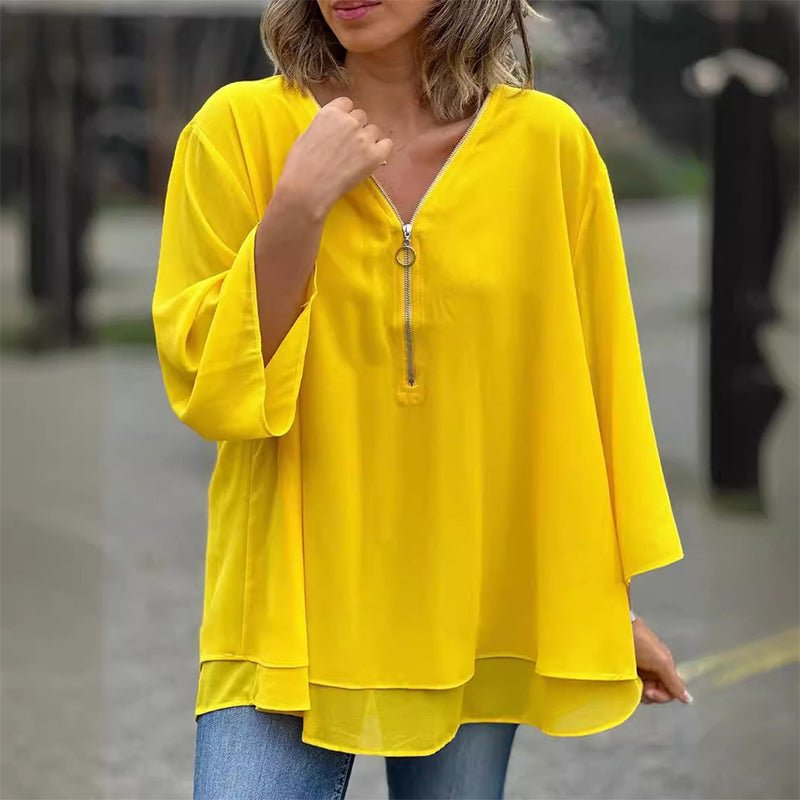 Vrouwelijke Chiffon Bloes Lichte Zomerkleding