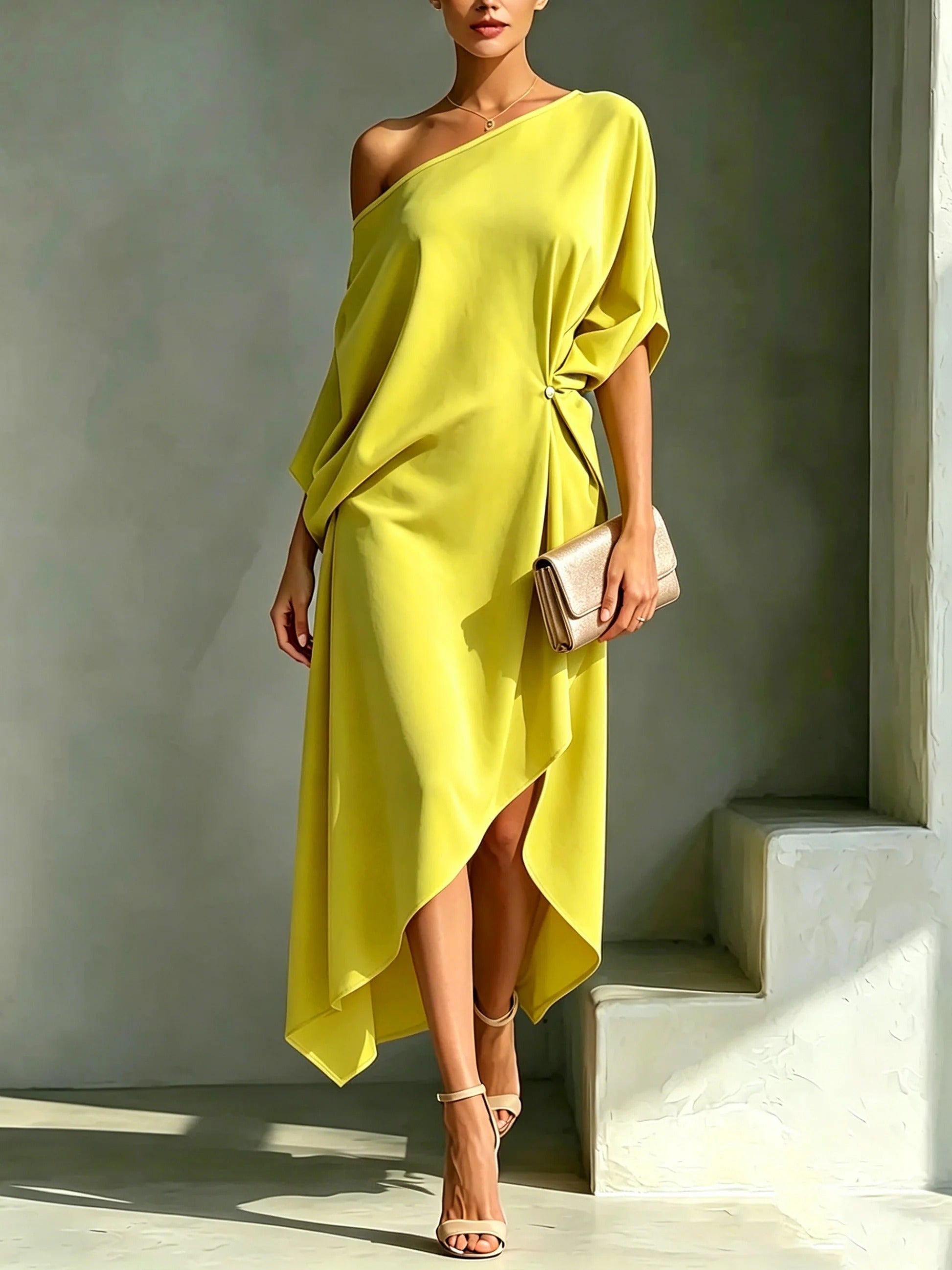 Dames Jurk Asymmetrisch Elegant Model - StudioMarella
