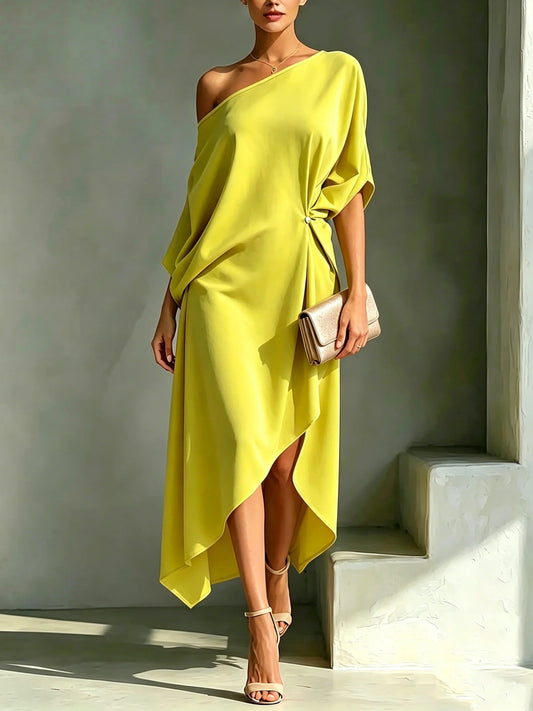 Dames Jurk Asymmetrisch Elegant Model - StudioMarella