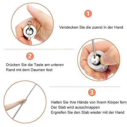 Uitschuifbare Metalen Staf 110 cm - Multifunctioneel Telescopisch Roestvrijstalen Staaf voor Zelfverdediging en Entertainment