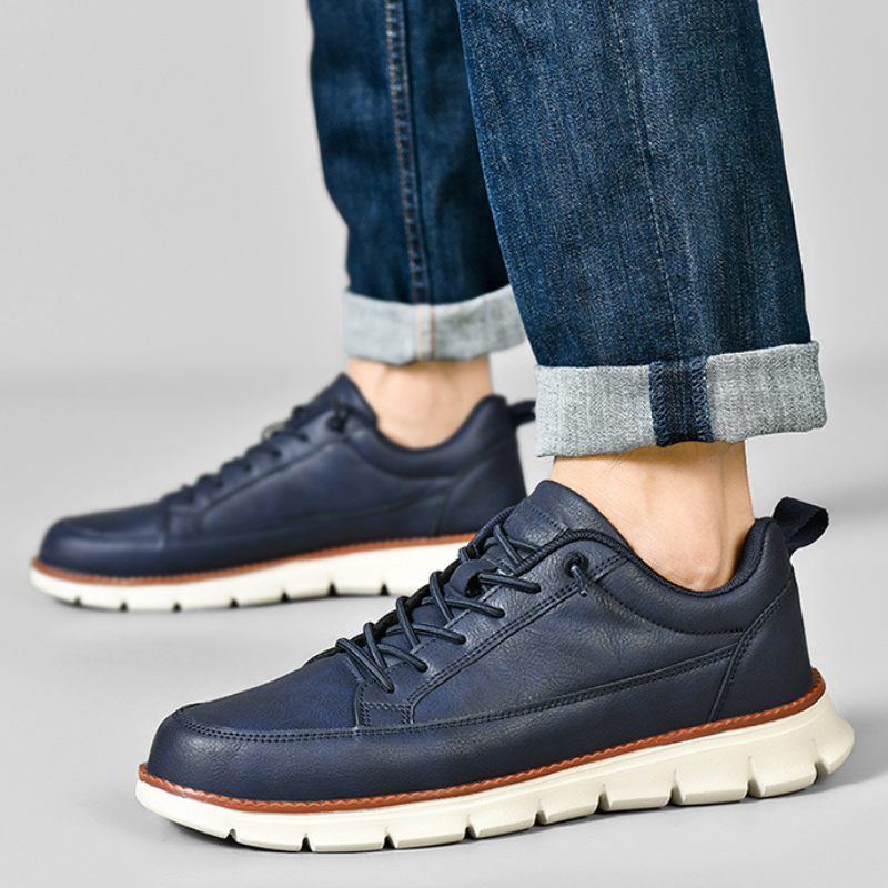 Lorenzo Sneakers van Leer Elegante Stijl