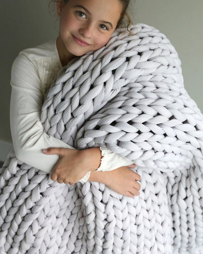 Handgebreid Chunky Plaid – Dik Gebreide Deken in Zachte Chenille voor Bank en Bed