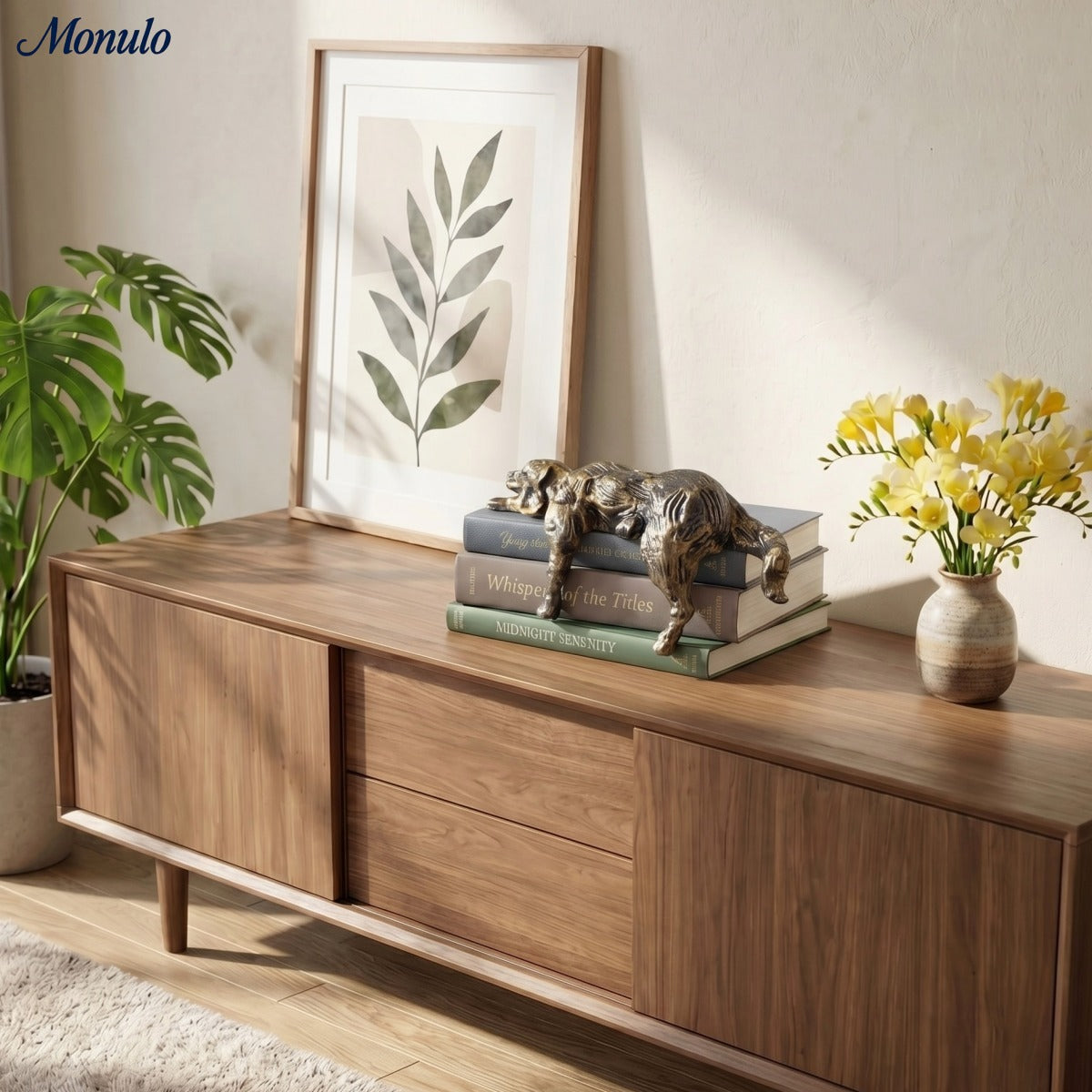 Geometrische Hondenbeeldje van IJzer – Minimalistisch Decoratief Sculptuur voor Bureau