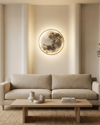 Maanverlichting Wandlamp LED met Reliëf 3D Sfeerverlichting Vollemaan Effect voor Slaapkamer Woonkamer Ontspanning Meditatie