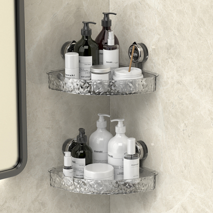 Badkamer Hoekrek met Zuignap – Zonder Boren | Sterk, Ruimtebesparend Eckrek voor Douche & Badkamer