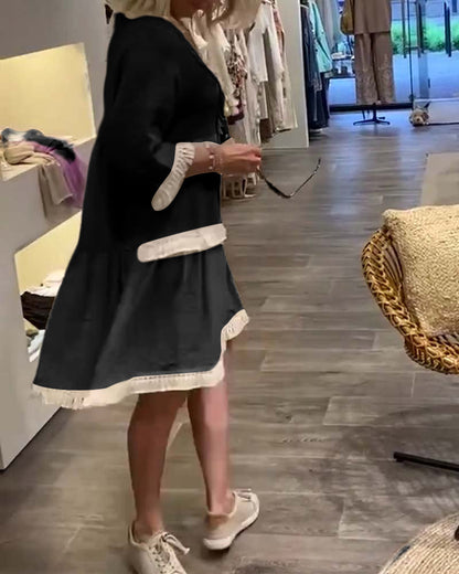 Kantjurk met Rok Vrouwen Jurk met Kanten Details