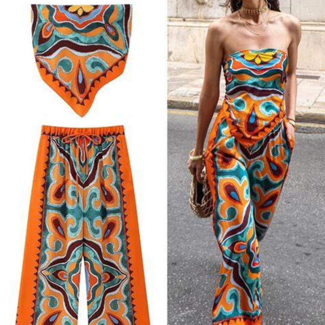 Elegante Drawstring Broek Set voor Dame