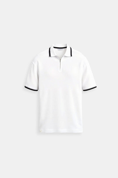 Herenshirt Poloshirt met Rits en Contrasterende Kraag wordt: 
Herenshirt Poloshirt Met Rits En Contrasterende Kraag Modern Design - StudioMarella