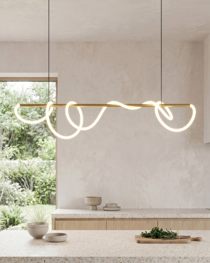 LED-design hanglamp met metalen koordstructuur zwart satijn 100 cm dimbaar warm wit modern interieur eetkamer keukeneiland