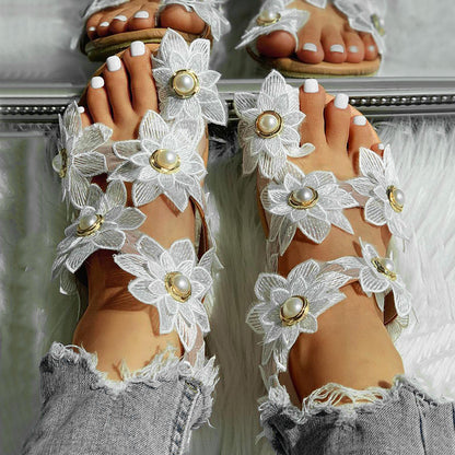 Dames Zomersandalen Bloemenprint Comfortabele Schoenen