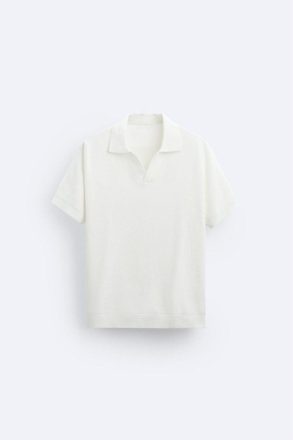 Wit Gebreid Poloshirt Klassiek Design - StudioMarella