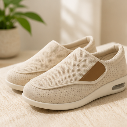 Brede Instapschoenen voor Gevoelige en Gezwollen Voeten – Memory Foam Inlegzool – Naadloos Interieur – Diabetische Comfortschoenen voor Dagelijks Gebruik