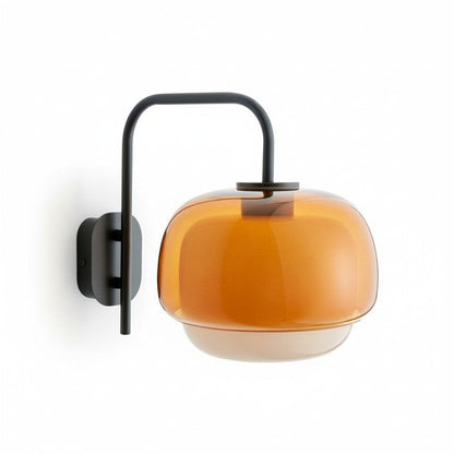 Gekleurde Glazen Wandlamp met Ronde Kap – Groen, Roze, Oranje – Moderne LED Verlichting