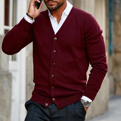 Mannen Cardigan Casual Stefan Vest Zwart - StudioMarella