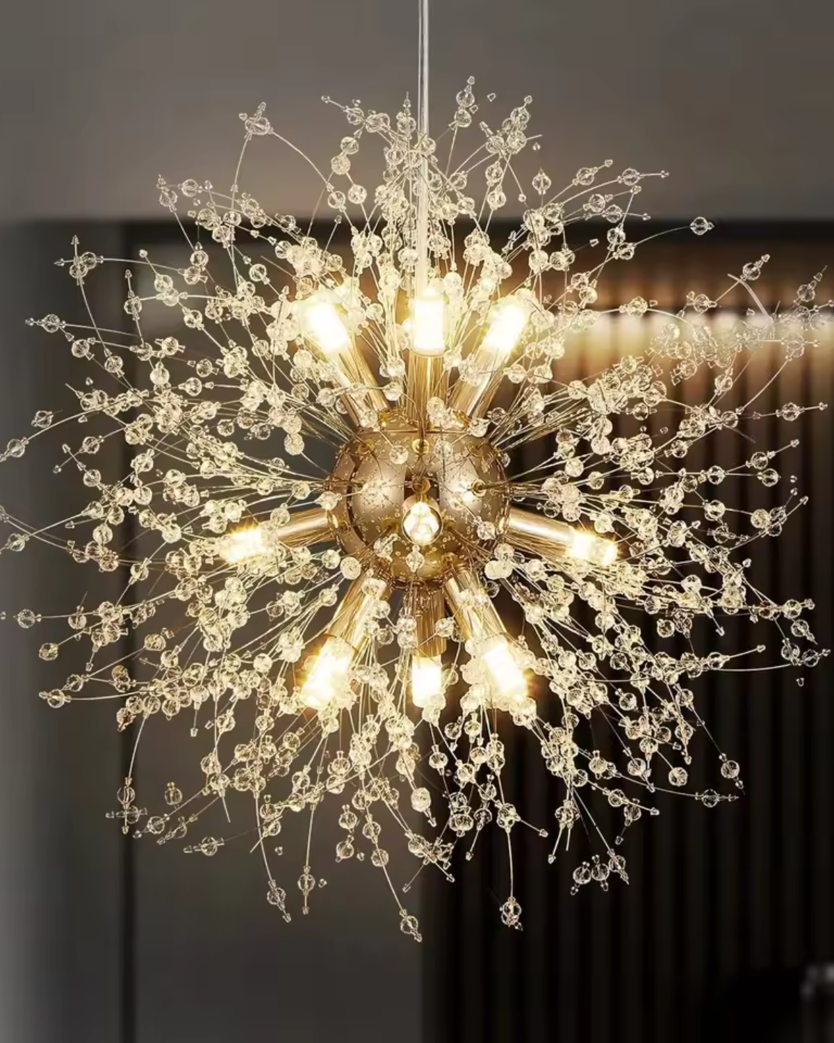 Stervormige Kroonluchter met Metalen Takken Goud Zilver voor Woonkamer Eetkamer Modern Interieur Hanglamp Plafondverlichting 40-60cm